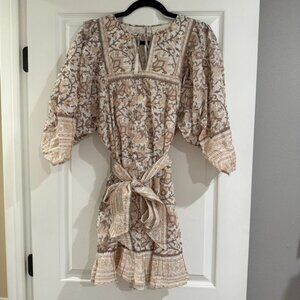 Cleobella Printed Patterned Cotton Shift Mini Dress Size Medium NWT